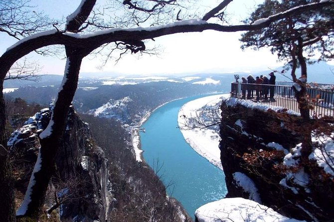 Bohemian and Saxon Switzerland All inclusive trip - Winter Tour - Bastei Bridge in Winter: Sandstone Pinnacles and the Elbe Canyon