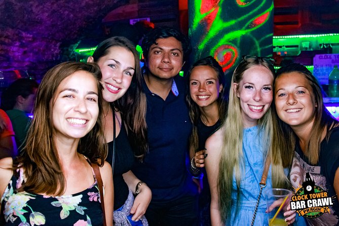 Clock Tower Bar Crawl ending at Prague's BIGGEST rooftop CLUB - The mid-night crawl: 2 to 3 local stops and welcome shots
