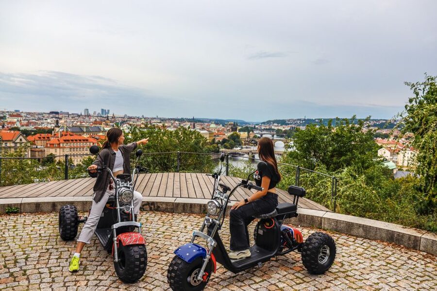 Electric Trike Sunset Prague Tour - Old Town Square and the storytelling thread through neighborhoods