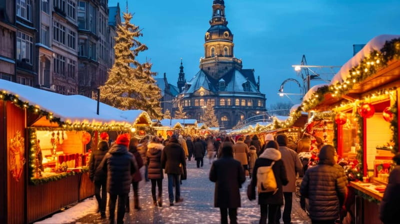 From Prague: Dresden Christmas markets and old town tour - In Dresden: the old-town walk that sets the stage