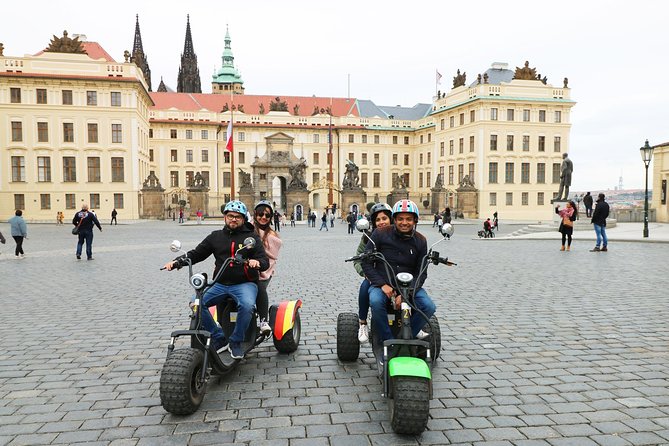 Live-Guided ️Trike-Harley️ Viewpoints tour of Prague - Your ride options: trike driving vs e-scooter cruising