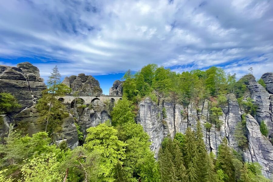 Prague: All-inclusive trip to Bohemian and Saxon Switzerland - Bastei Bridge on the Elbe: the first big photo and the first stair test