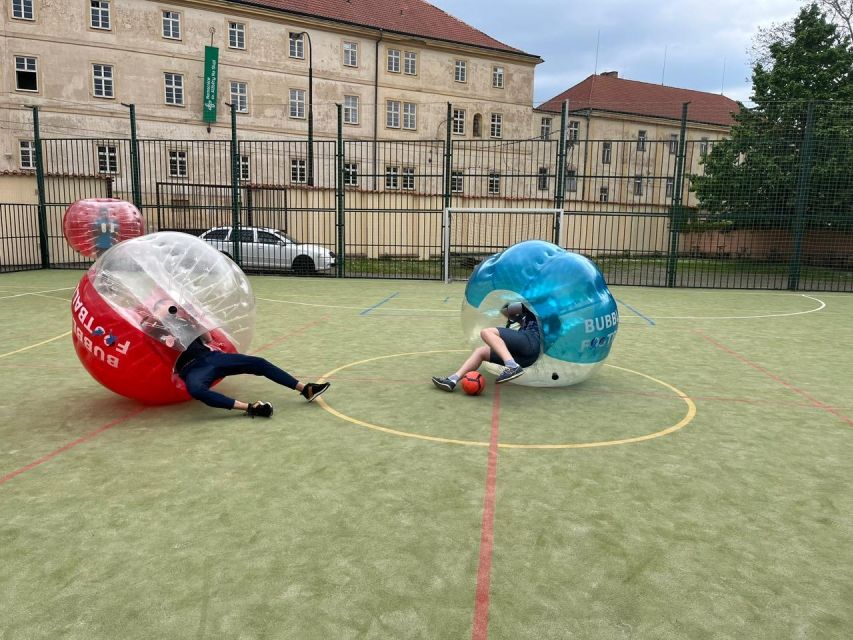 Prague: Bubbles football in city centre of Prague - Water breaks, refreshments, and the shower after