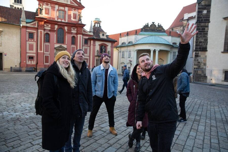 Prague: Castle Grounds & Highlights Walking Tour small-group - St. George Basilica: a quick stop with big meaning