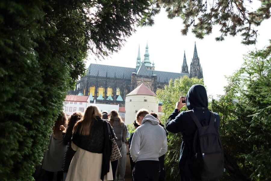 Prague Castle Interiors, Bus Tour and Vltava River Cruise - St. Vitus Cathedral Interiors: Gargoyles, Stained Glass, and the Last Judgment
