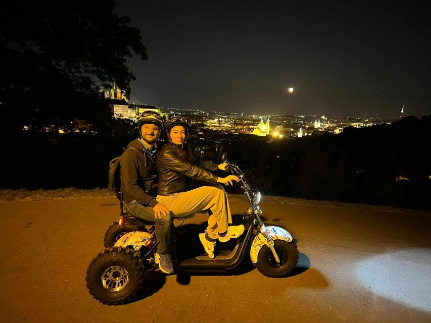 Prague City sightseeing in Night Trike Tour - Charles Bridge view and the Old Town Square finale