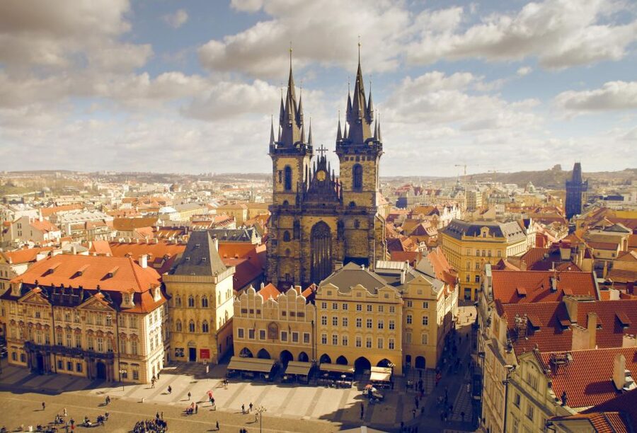 Prague: City Tour in Full - Plague column, St. Nicholas domes, and the approach to Charles Bridge