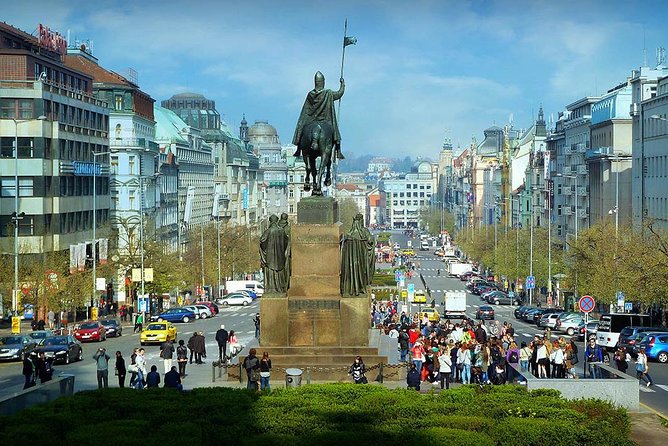 Prague Cold War Walking Tour - Wenceslas Square and the upside-down King: where politics became street-level drama