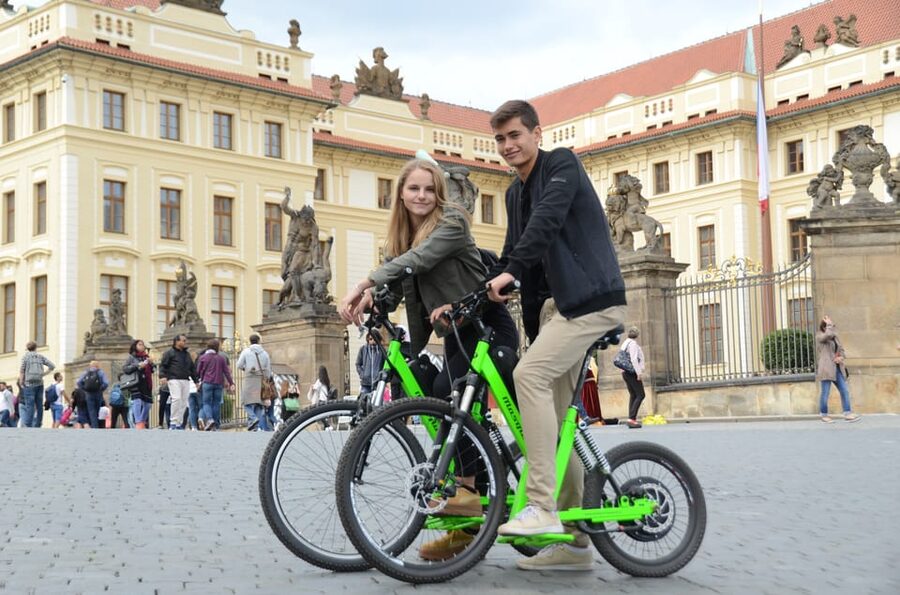 Prague Electric Scooter and eBike Grand Tour - Family options: child seats, kid laps, and the rules that keep it safe
