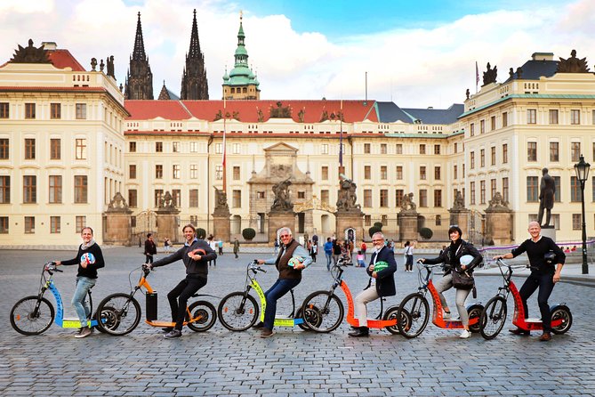 Prague: electric scooter & E-bike guided tour - Meeting at Maltezské Square: getting on the road smoothly
