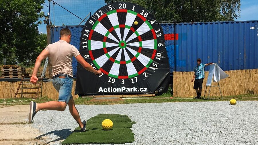 Prague: Giant Football Darts Game with Round of Beers & BBQ - How the 3-Hour Block in Prague Really Feels