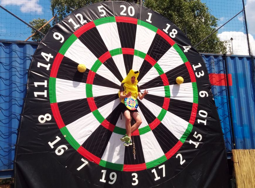 Prague: Giant Football Darts Game with Round of Beers & BBQ - Price and What You’re Really Buying for $88