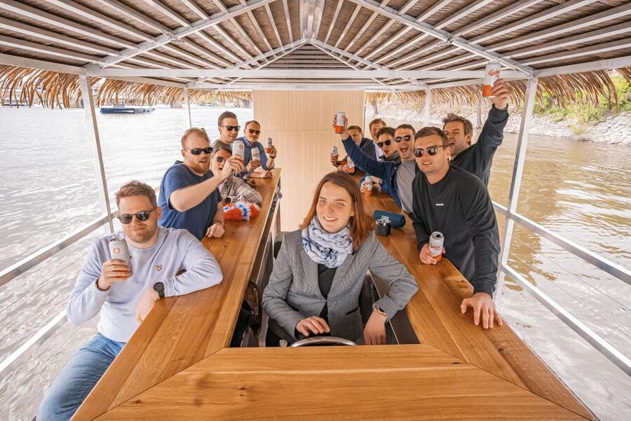Prague: Party Tiki Boat Sightseeing Cruise with Drinks - Seating and comfort: adjustable spots, a tabletop, and a real party flow