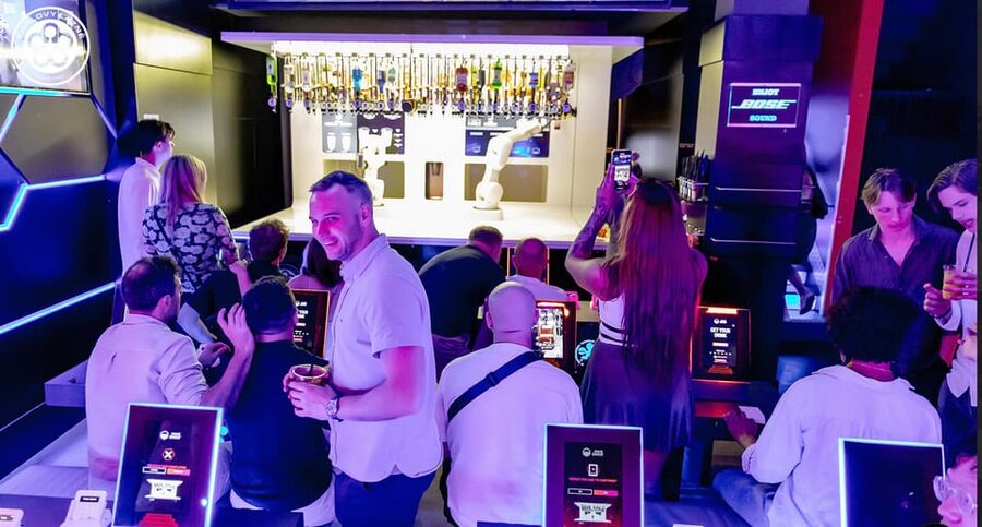 Prague: Robotic Bar Entry with a Drink Included - How the Robotic Bartenders Build Your Drink