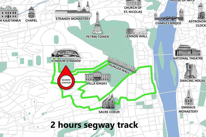 Prague Segway Tour with A Local Guide & Hotel Pick Up - Stop 1: Strahov Stadium—where the ride starts climbing