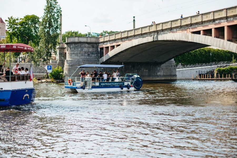 Prague: Swimming Beer Bike on A Cycle Boat - A cycle-boat that turns the Moldau into your personal beer bar