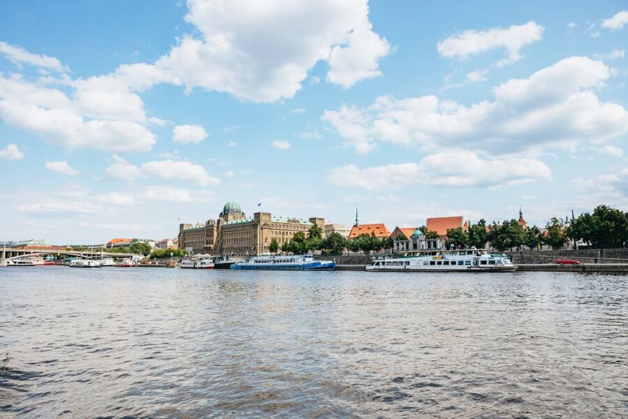 Prague: Swimming Beer Bike on A Cycle Boat - Board setup: adjustable seats, beer tap, and that rail-river view