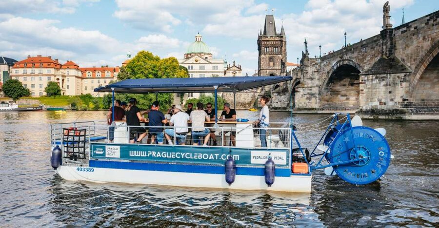 Prague: Swimming Beer Bike on A Cycle Boat - How much peddling are you doing, and does it feel fun?