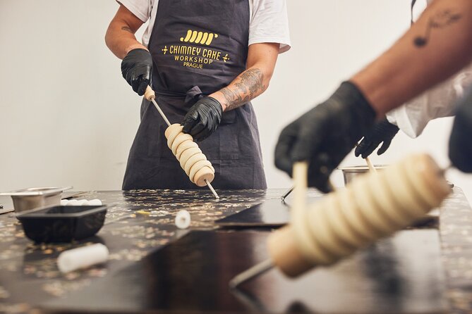 Prague: Traditional Chimney Cake (Trdelník) Making Workshop - The rotating oven moment: when to trust the color