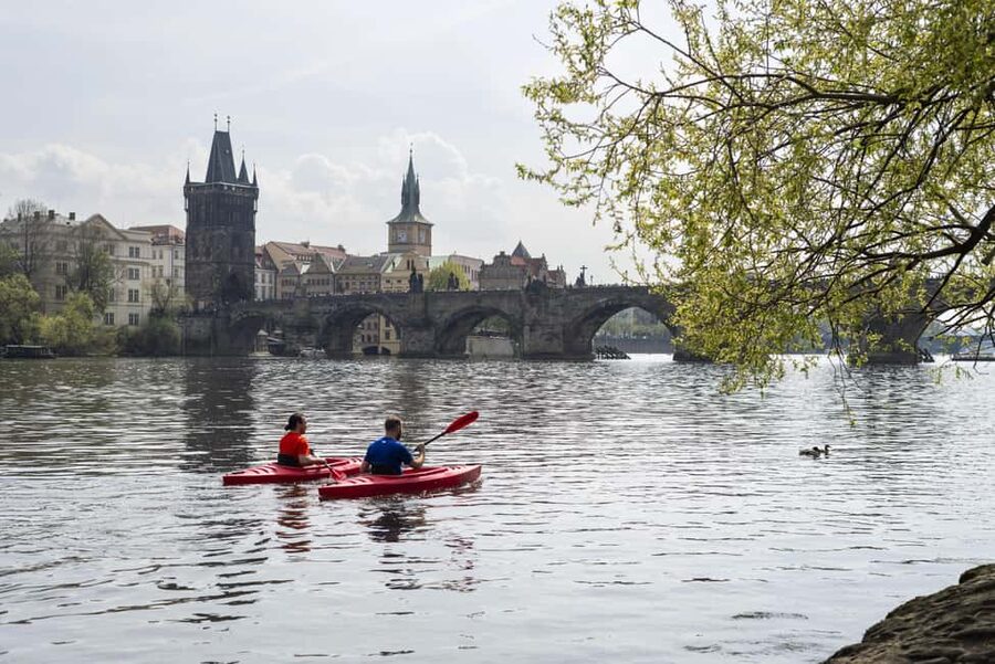 Prague: Vltava River Kayak Tour with Guide - Safety on a busy river: life jacket plus a watchful guide