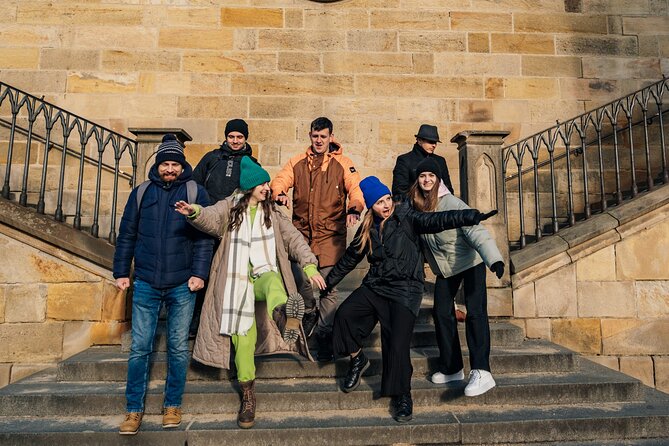 Private Photo Shoot in Prague Old Town - The Narrowest Street: fun perspective shots and a quick laugh