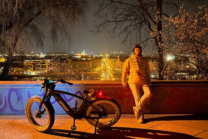 Retro Style E-Bike Night Tour in Prague - Live Guided - Strahov Monastery Beer stop and the Lennon Wall as a poetic breather