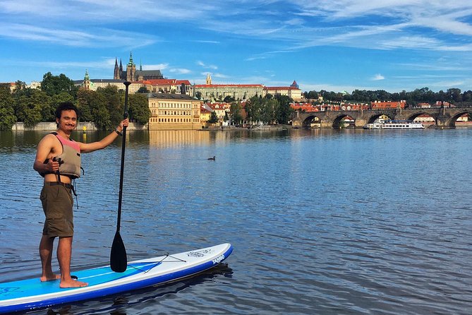 Stand-Up Paddleboarding on the Vltava River in Prague - Samuel/Sam and the guide approach: history that fits on the water