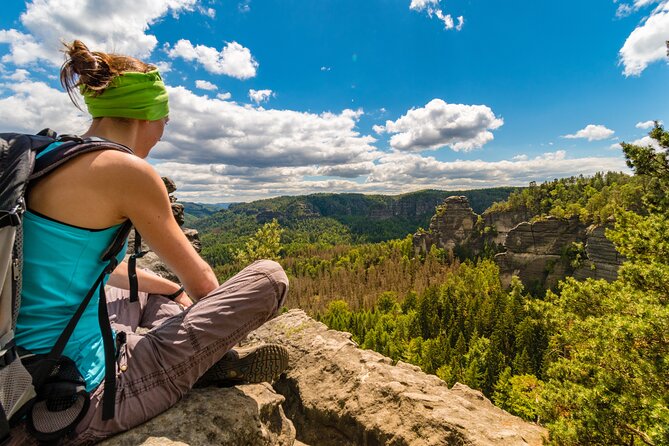 Stunning Views of Bohemian Switzerland: Gate, Tisa Rocks, Bastei - Bastei Bridge in Germany (Saxon National Park): Elbe canyon views and Neurathen ruins