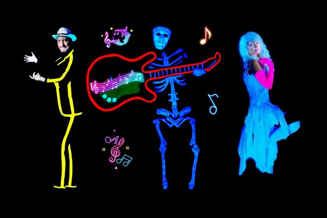 Underground Black Light Theatre Interactive Show in Prague - Music, film projections, and the black light technique