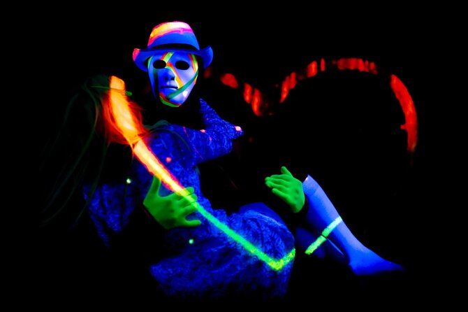 Underground Black Light Theatre Interactive Show in Prague - Inside the 50-seat historic room: timing and atmosphere