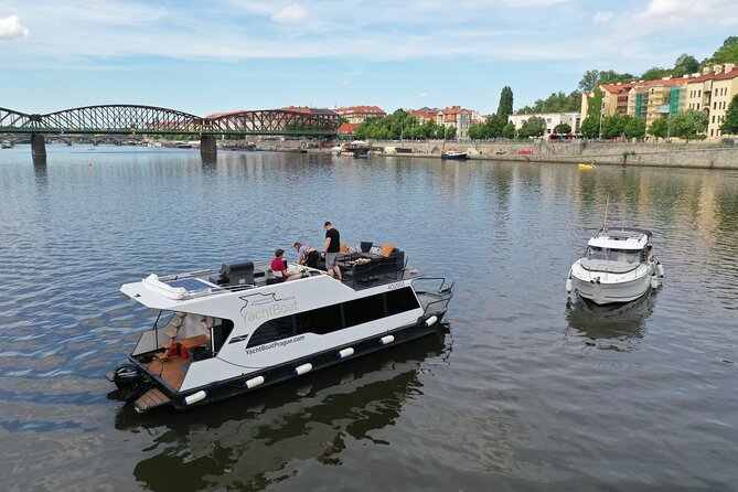 VIP Prague YachtBoat ONE Experience: All-You-Can-Drink - On-Board Comfort: Lounge, Deck, and the Grill Workflow